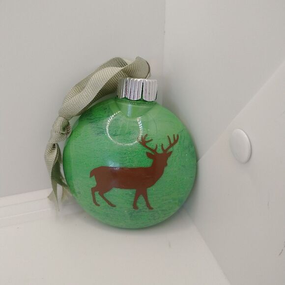 Hand Crafted Buck Deer Christmas Ornament Decorations Plastic Bulb - Picture 2 of 6